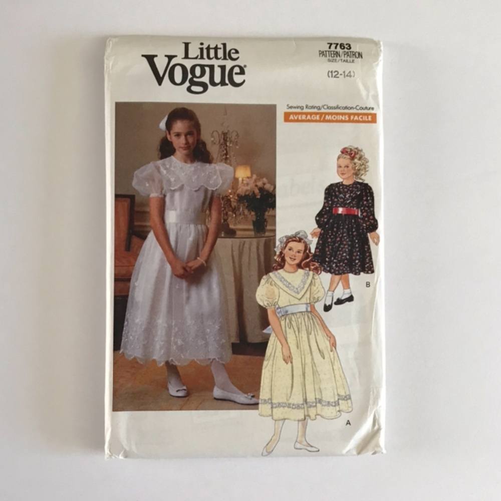 🧵3for12🧵 VTG Little Vogue Pattern 7763 Girl’s Dress